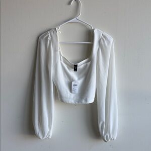 Windsor Chic White Long Sleeve Blouse